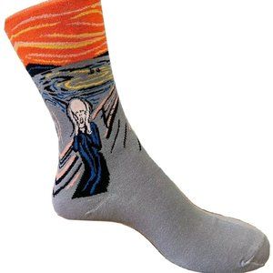 Gray Socks with Edvard Munch The Scream design by Frederick Thomas